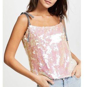 Sandy Liang iridescent sequin mermaid core tank top NWT (42/M)